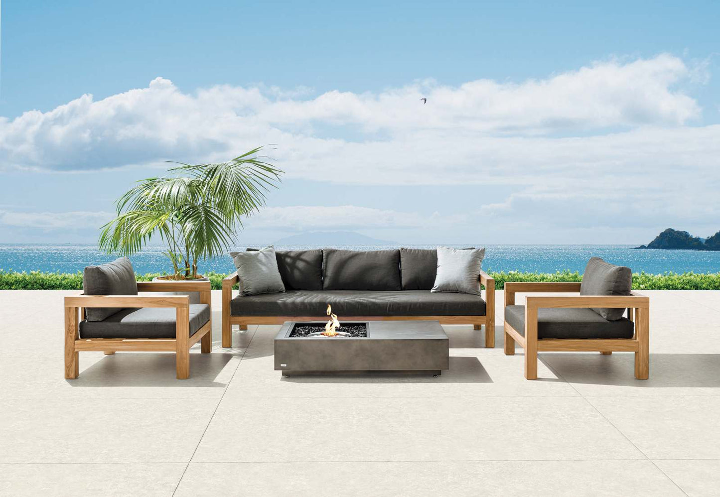EcoSmart Fire - Manhattan 50 - Gas Fire Pit Table - Natural