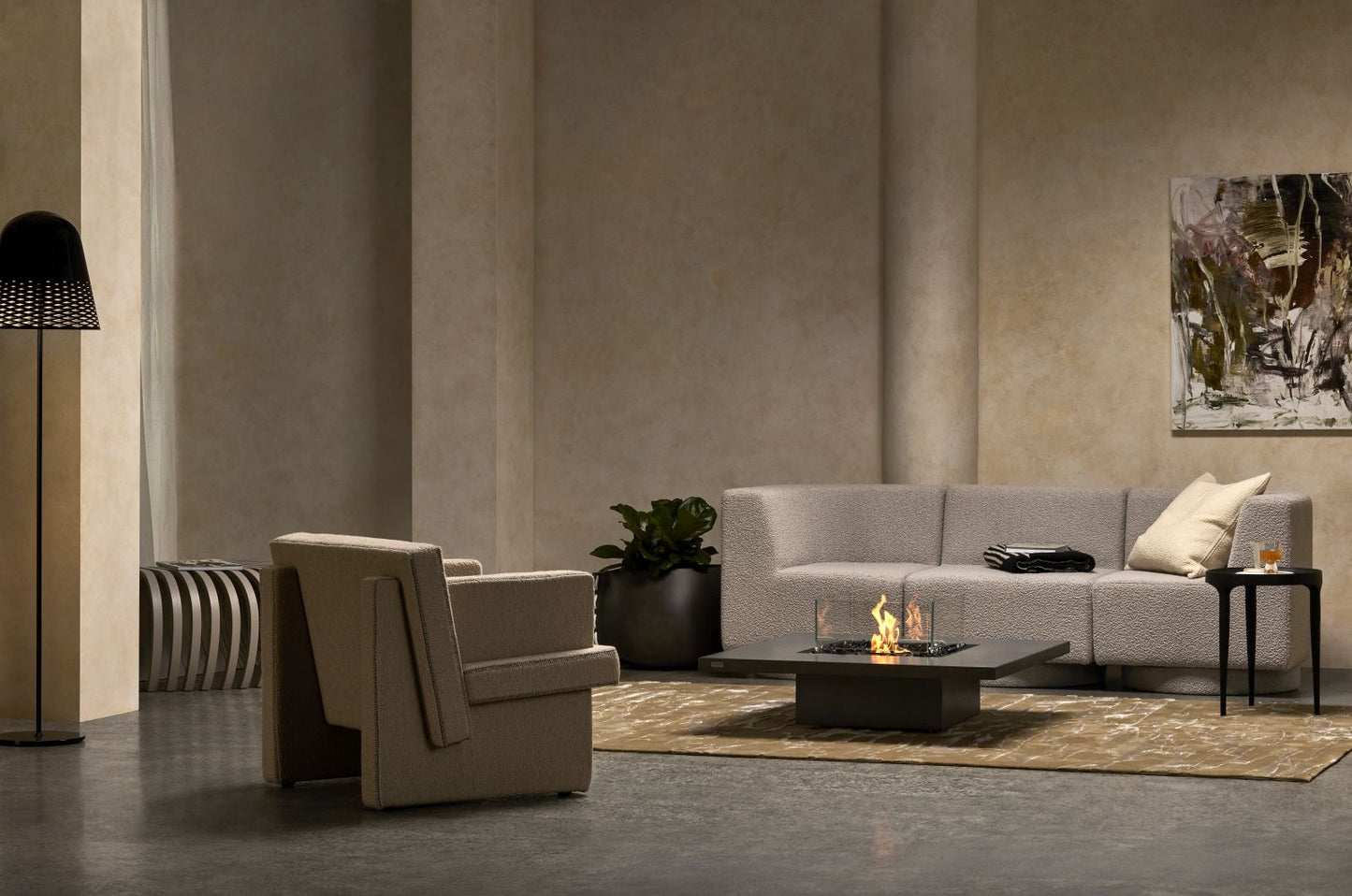 EcoSmart Fire - Vertigo 40 - Gas Fire Pit Table - Bone