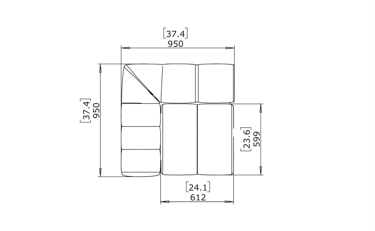Connect C37 - Indoor and Outdoor Modular Sofa