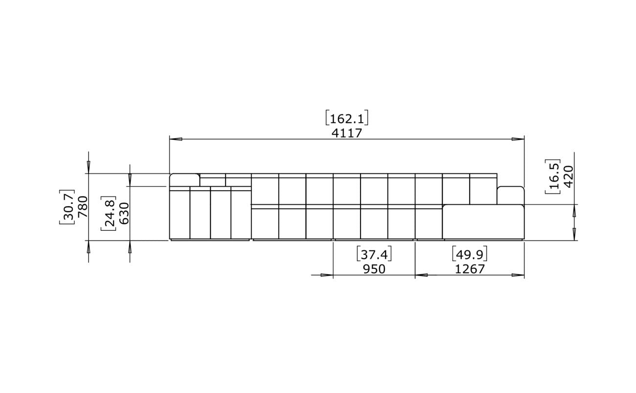 Connect Modular 7 U-Sofa Chaise Sectional - Indoor and Outdoor Modular Sofa