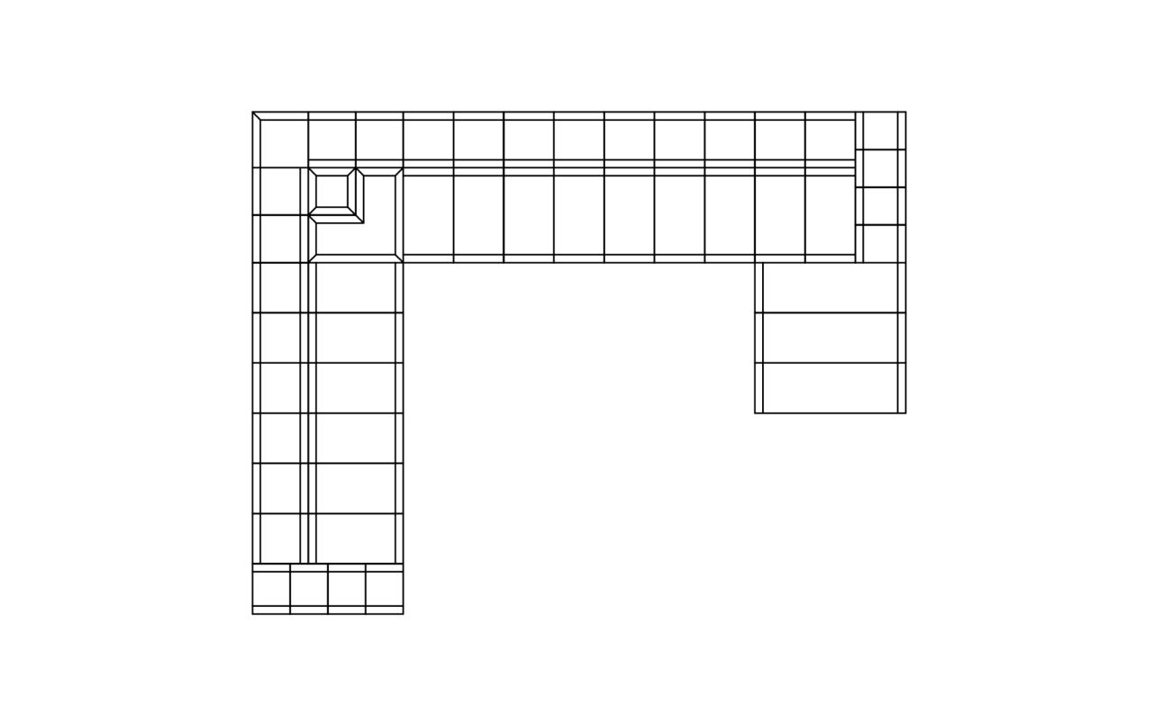 Connect Modular 7 U-Sofa Chaise Sectional - Indoor and Outdoor Modular Sofa