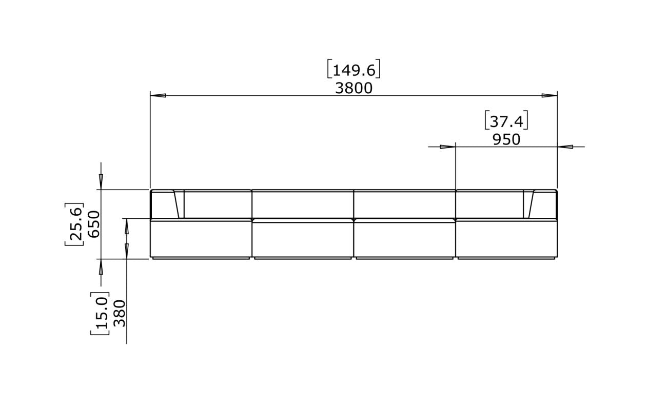 Relax Modular 6 U-Chaise Sectional - Indoor and Outdoor Modular Sofa