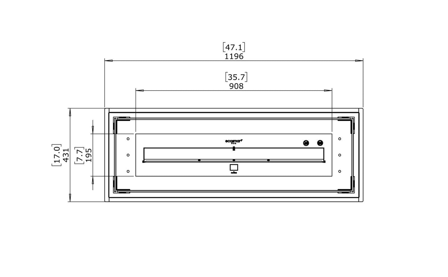 EcoSmart Fire - Linear 50 - Gas Fire Pit Kit - Black