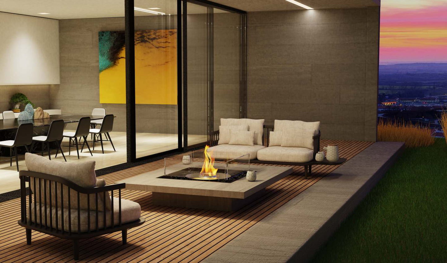 EcoSmart Fire - Square 22 - Gas Fire Pit Kit - Black