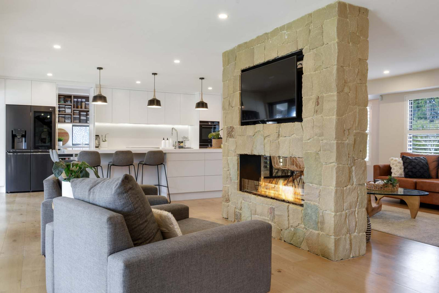 EcoSmart - Flex Fireplace 50DB - Double Sided - Black