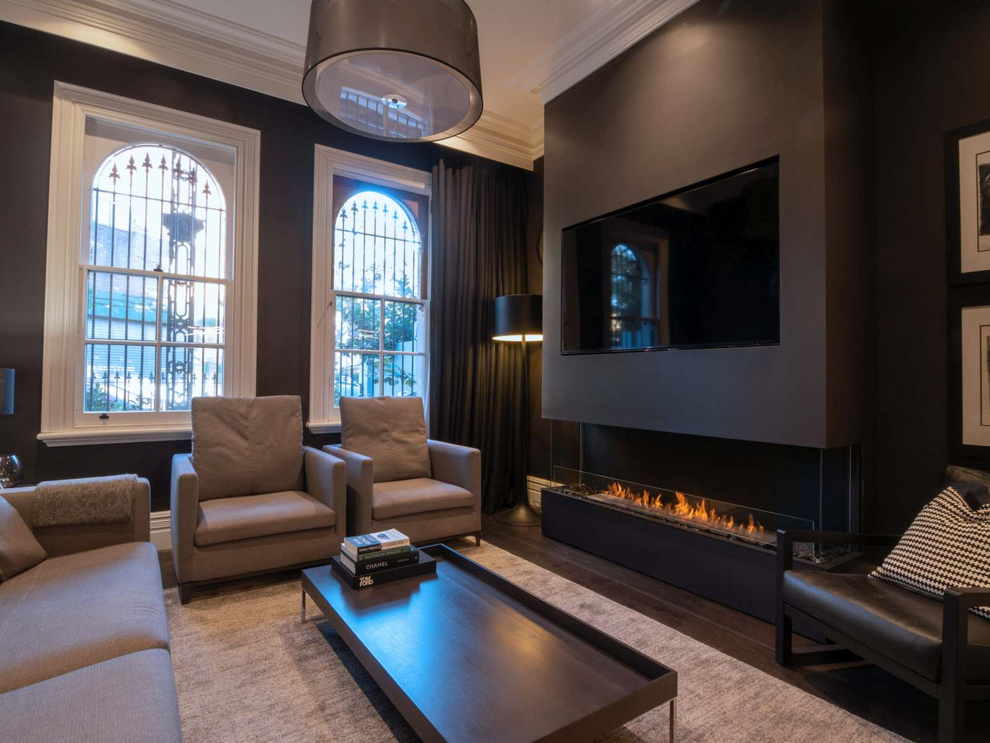 EcoSmart - Flex Fireplace 68BY - Bay - Black