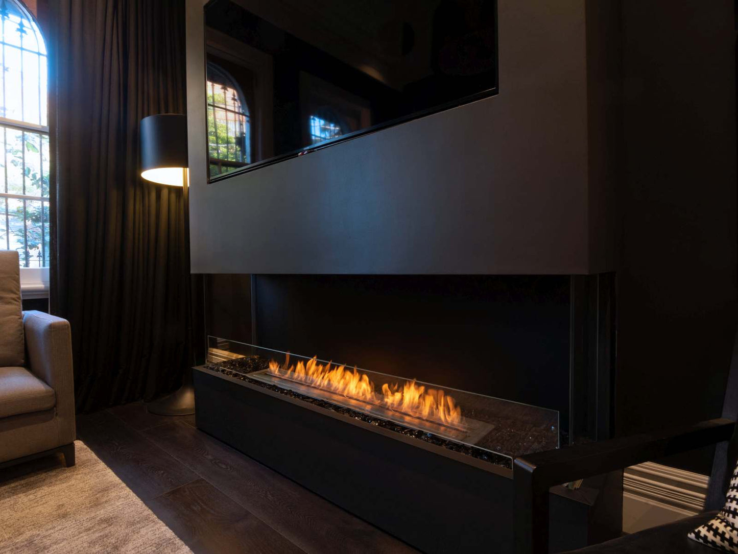 EcoSmart - Flex Fireplace 68BY - Bay - Black
