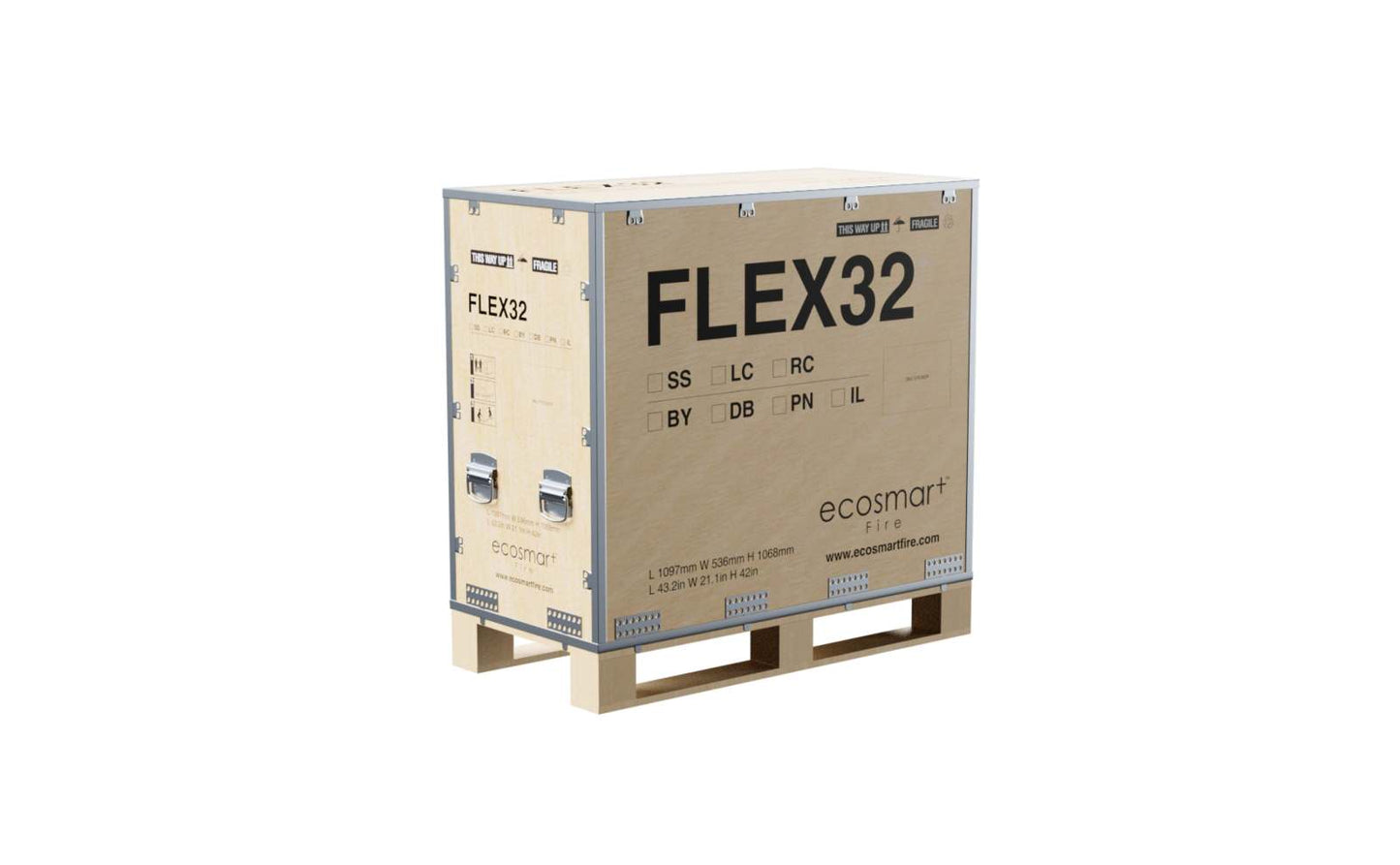 EcoSmart - Flex Fireplace 32DB - Double Sided - Black