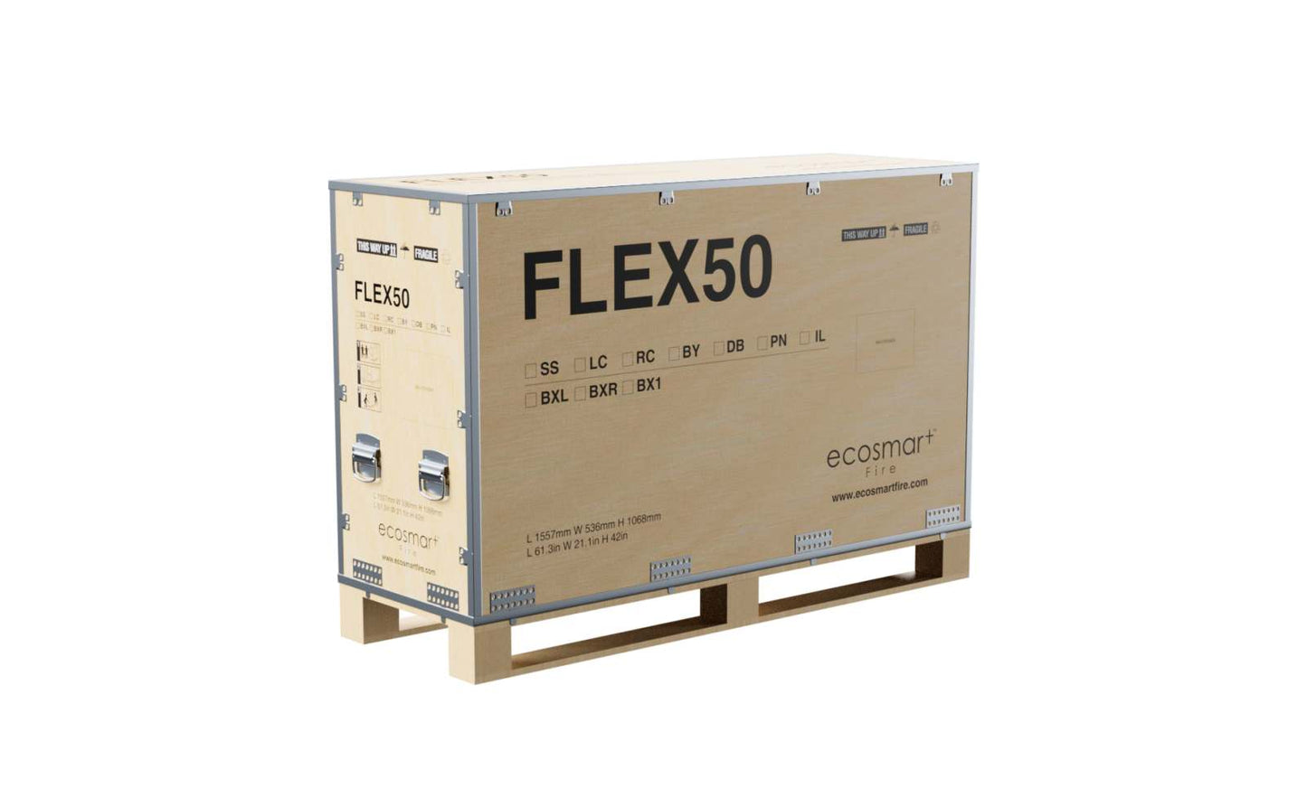 EcoSmart - Flex Fireplace 50SS.BXR - Single Sided - Black