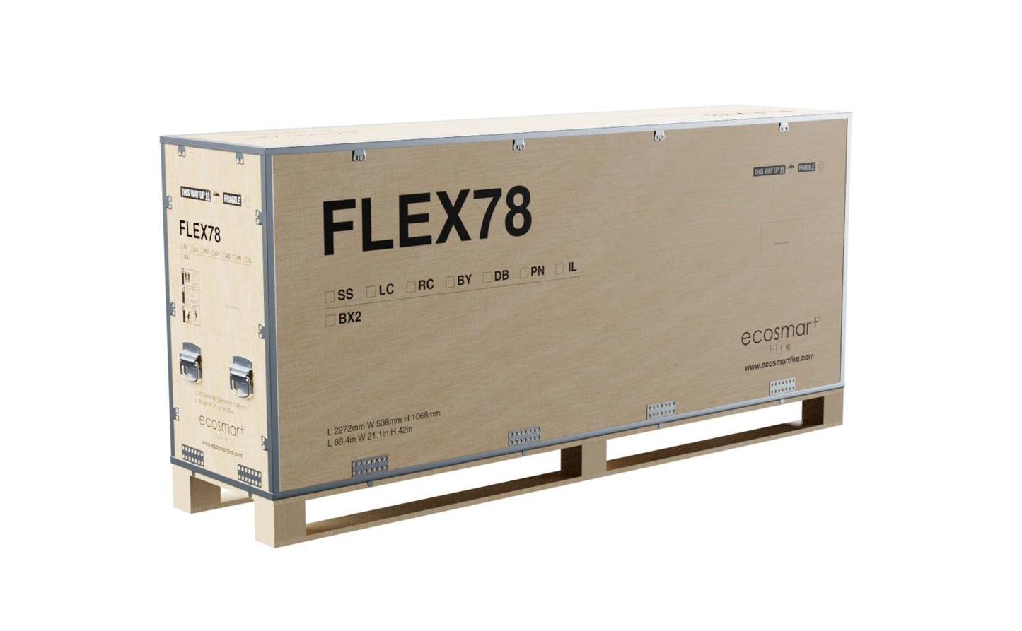 EcoSmart - Flex Fireplace 78DB.BX2 - Double Sided - Black