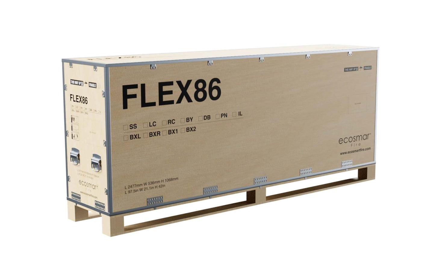EcoSmart - Flex Fireplace 86LC.BX2 - Left Corner - Black