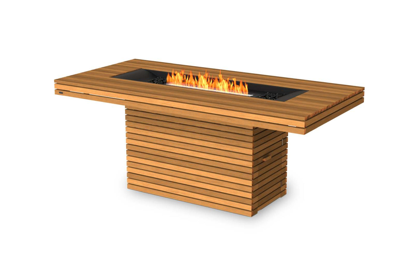 EcoSmart Fire - Gin 90 (Bar) - Fire Pit Table - Teak