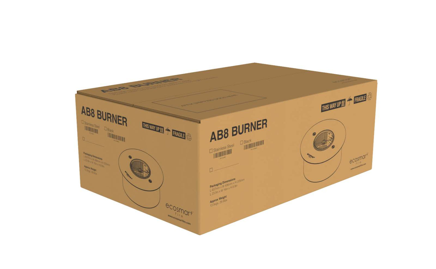EcoSmart Fire - AB8 - Ethanol Burner - Stainless Steel