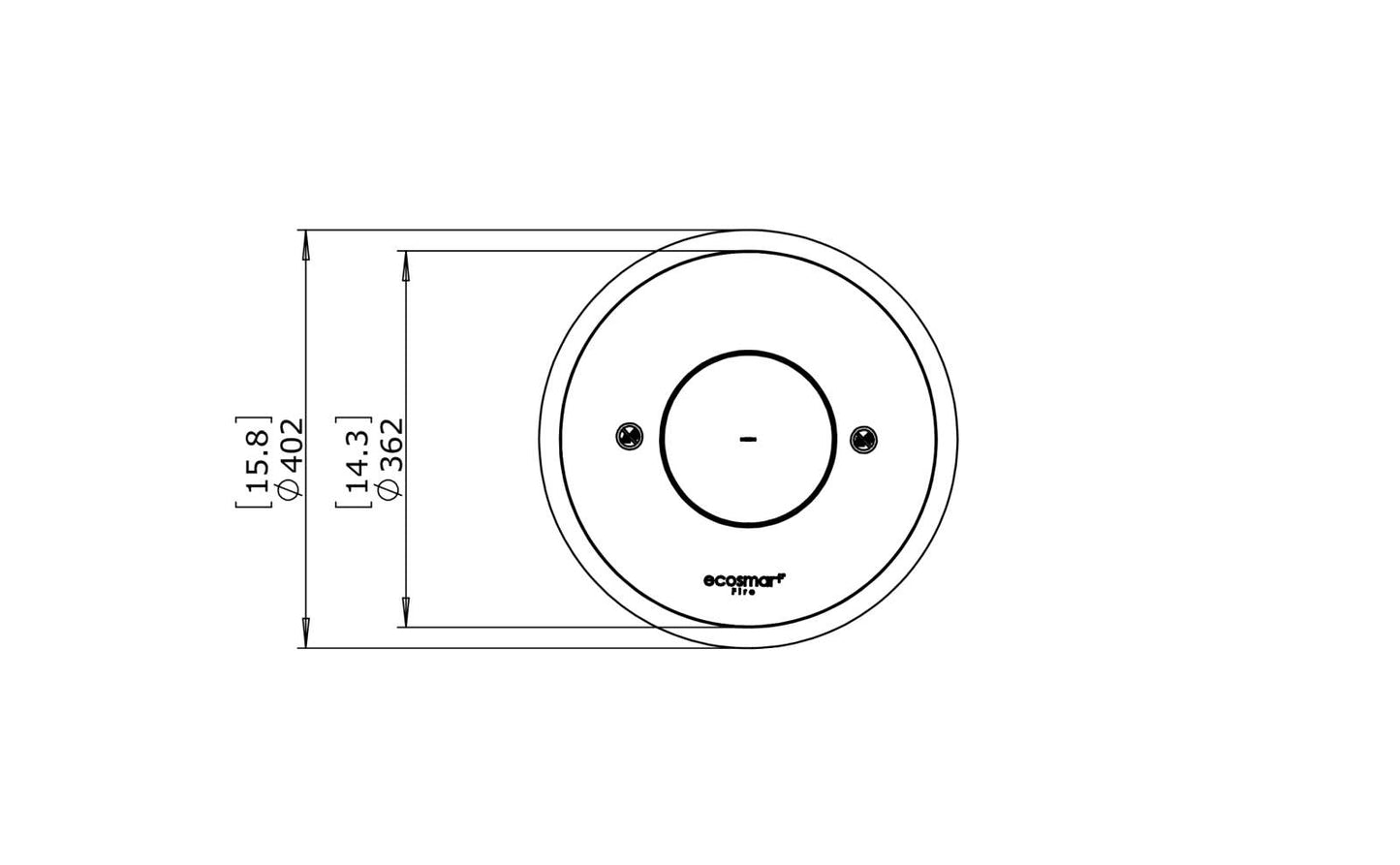 EcoSmart Fire - AB8 - Ethanol Burner - Stainless Steel