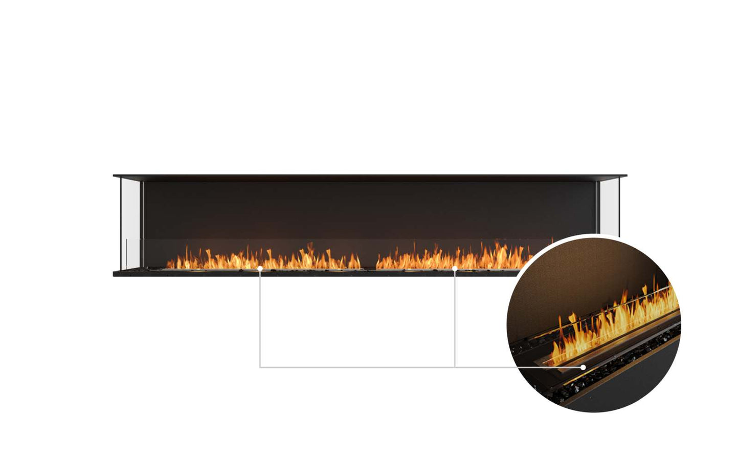 EcoSmart - Flex Fireplace 104BY - Bay - Black