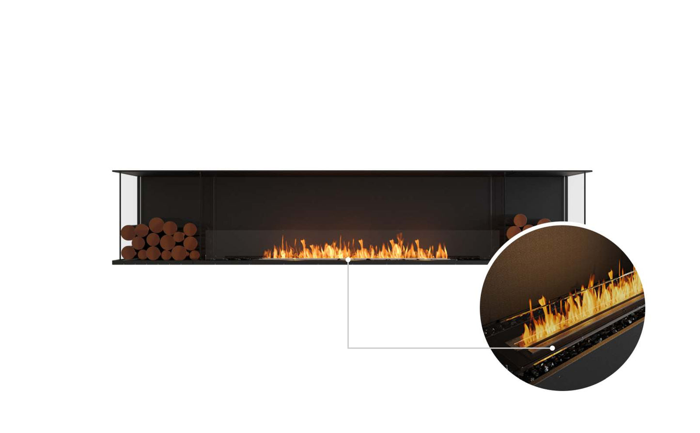 EcoSmart - Flex Fireplace 104BY.BX2 - Bay - Black