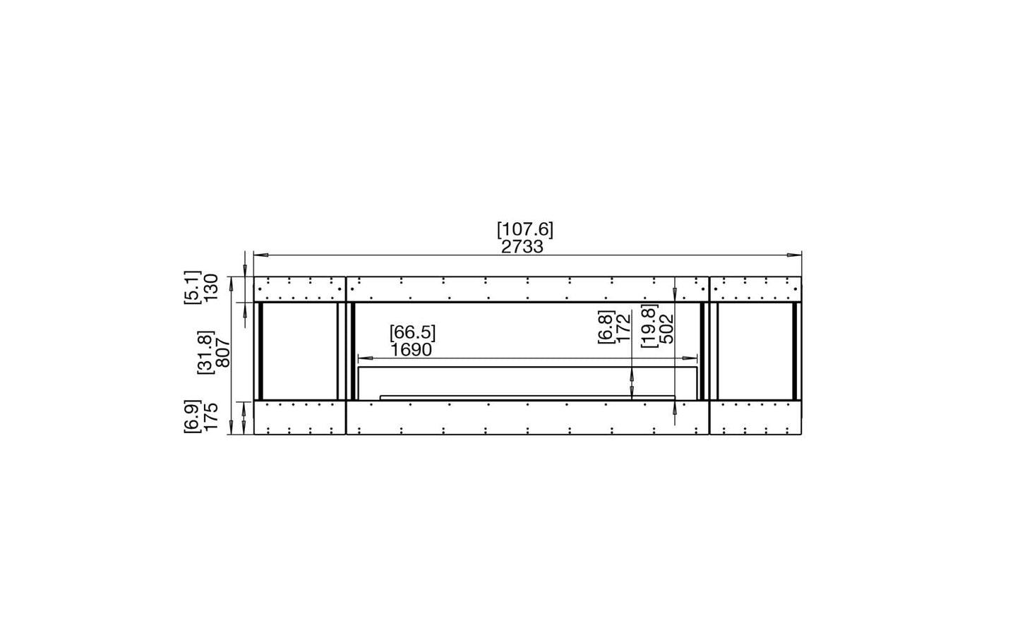 EcoSmart - Flex Fireplace 104BY.BX2 - Bay - Black
