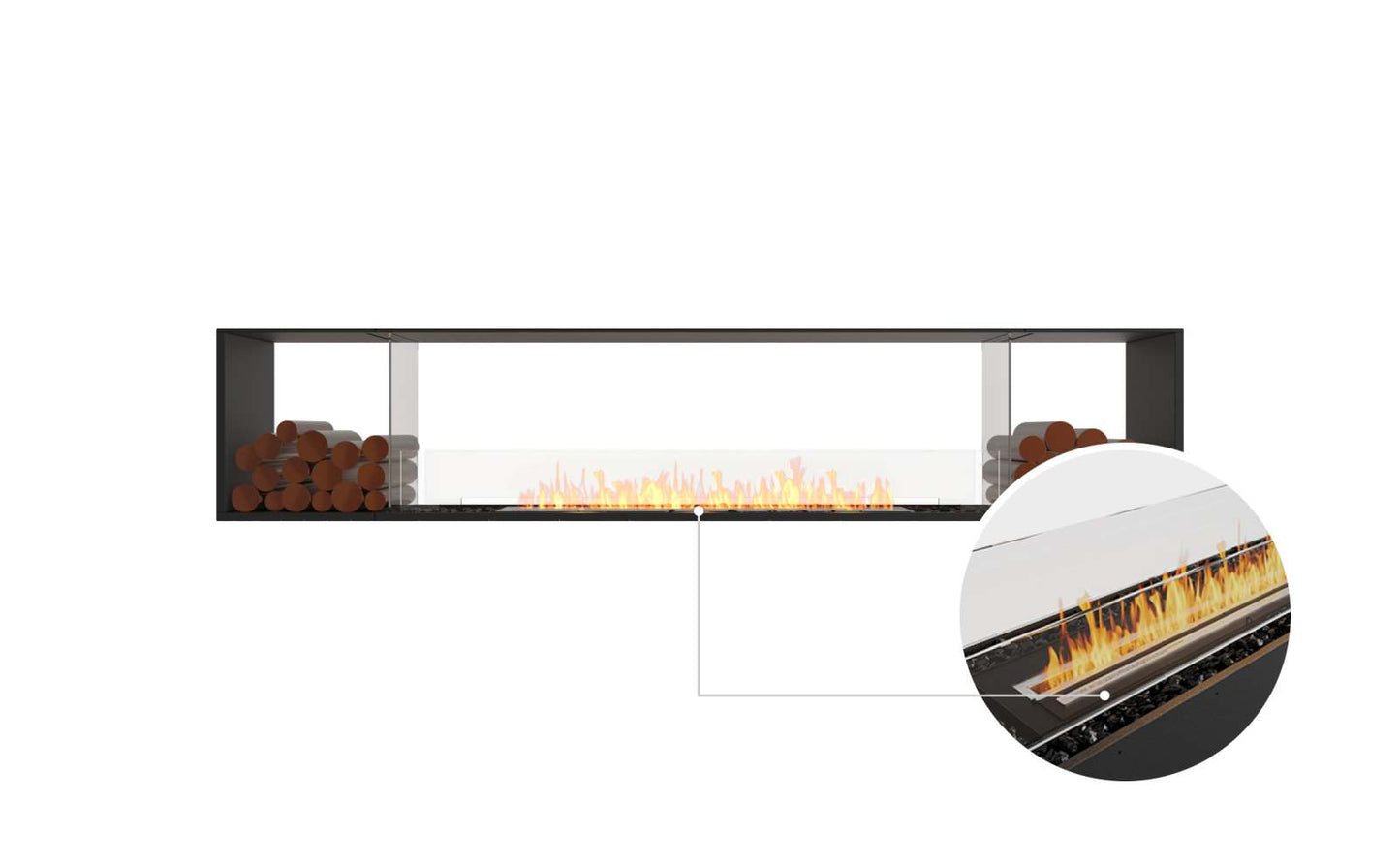 EcoSmart - Flex Fireplace 104DB.BX2 - Double Sided - Black