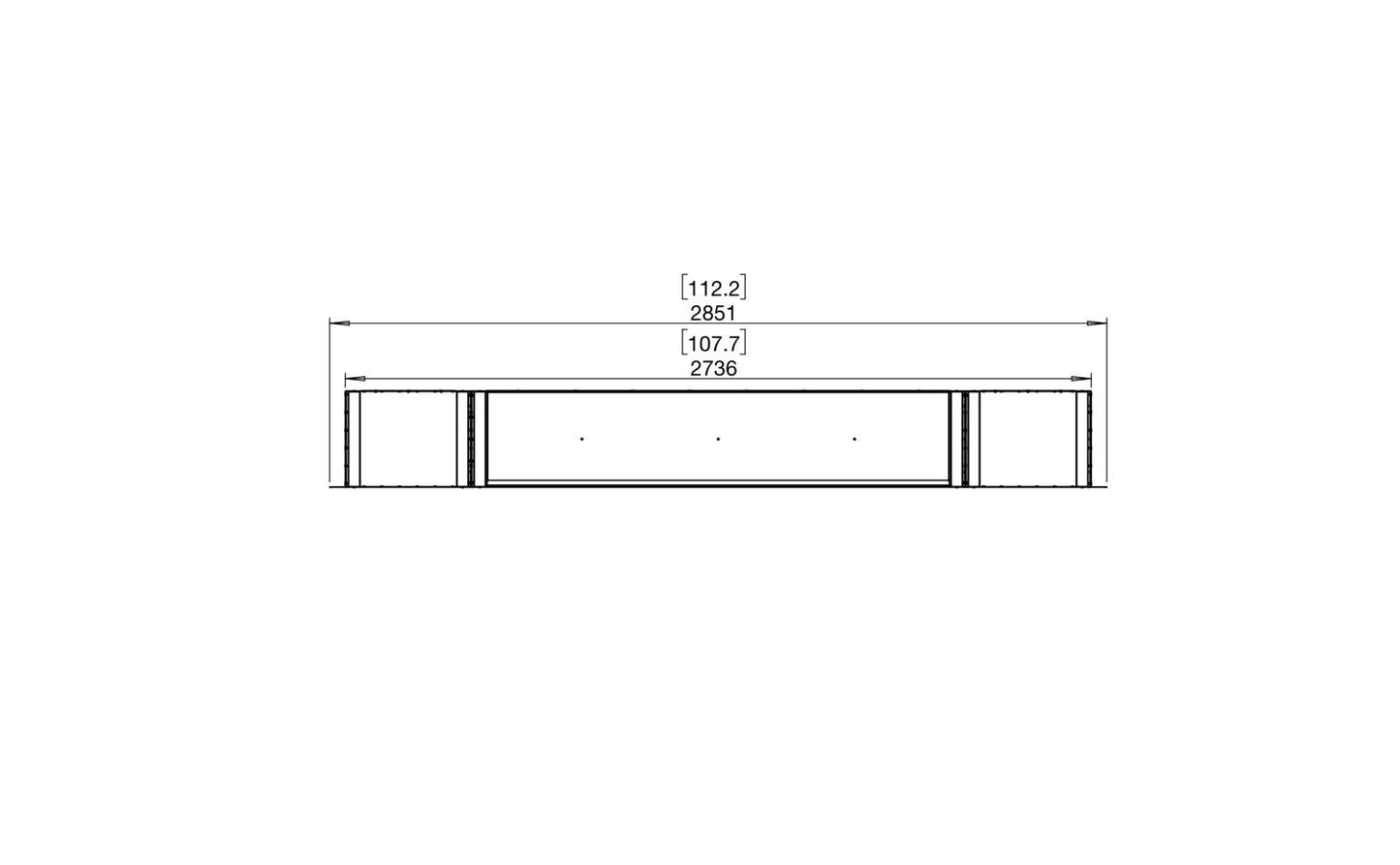 EcoSmart - Flex Fireplace 104DB.BX2 - Double Sided - Black