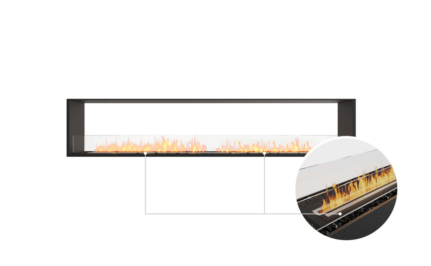 EcoSmart - Flex Fireplace 104DB - Double Sided - Black