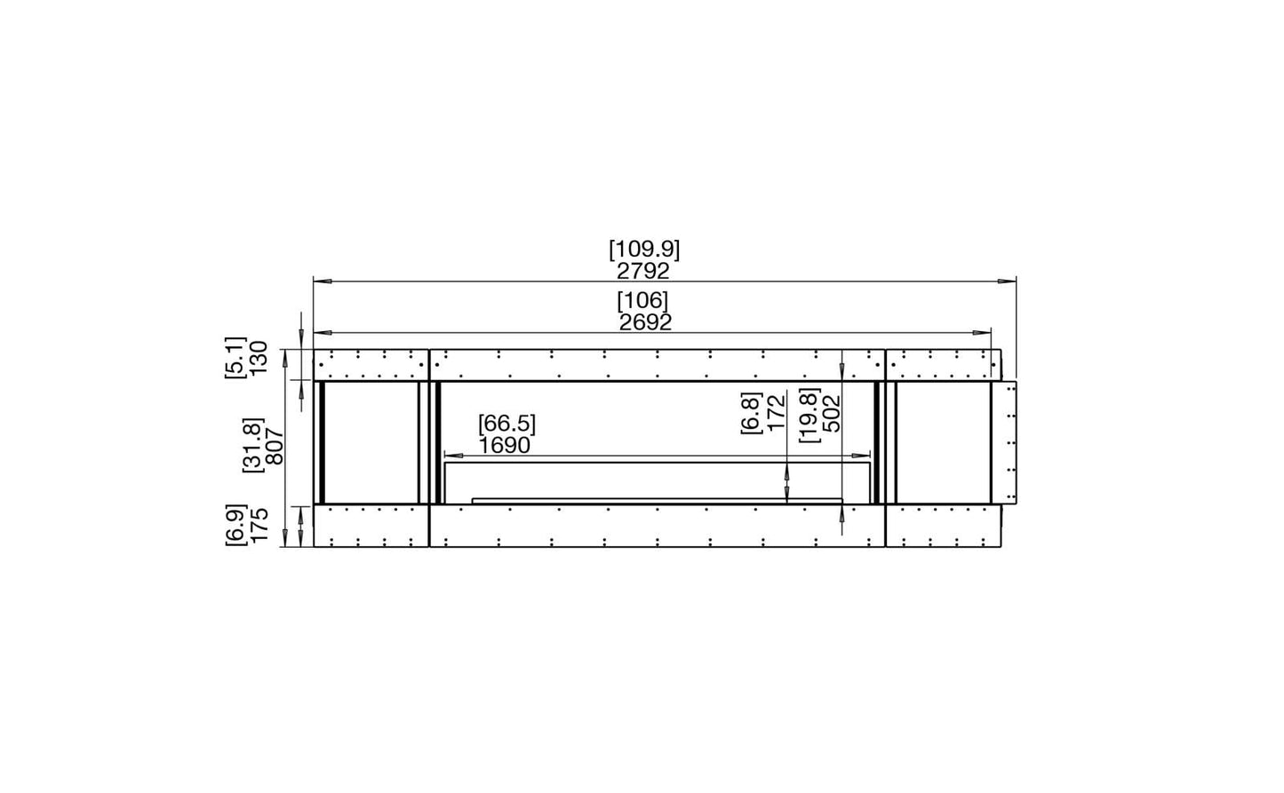 EcoSmart - Flex Fireplace 104LC.BX2 - Left Corner - Black