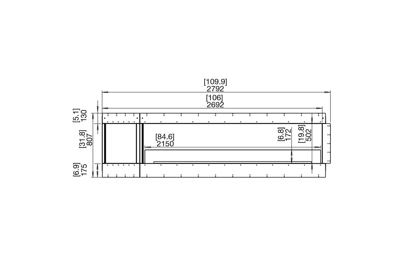 EcoSmart - Flex Fireplace 104LC.BXL - Left Corner - Black