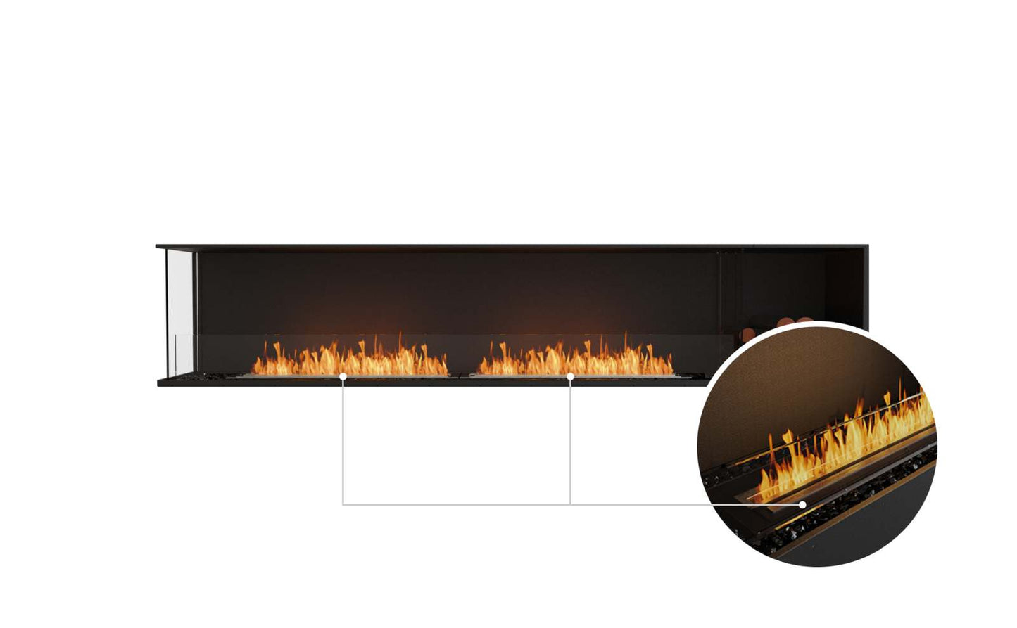EcoSmart - Flex Fireplace 104LC.BXR - Left Corner - Black
