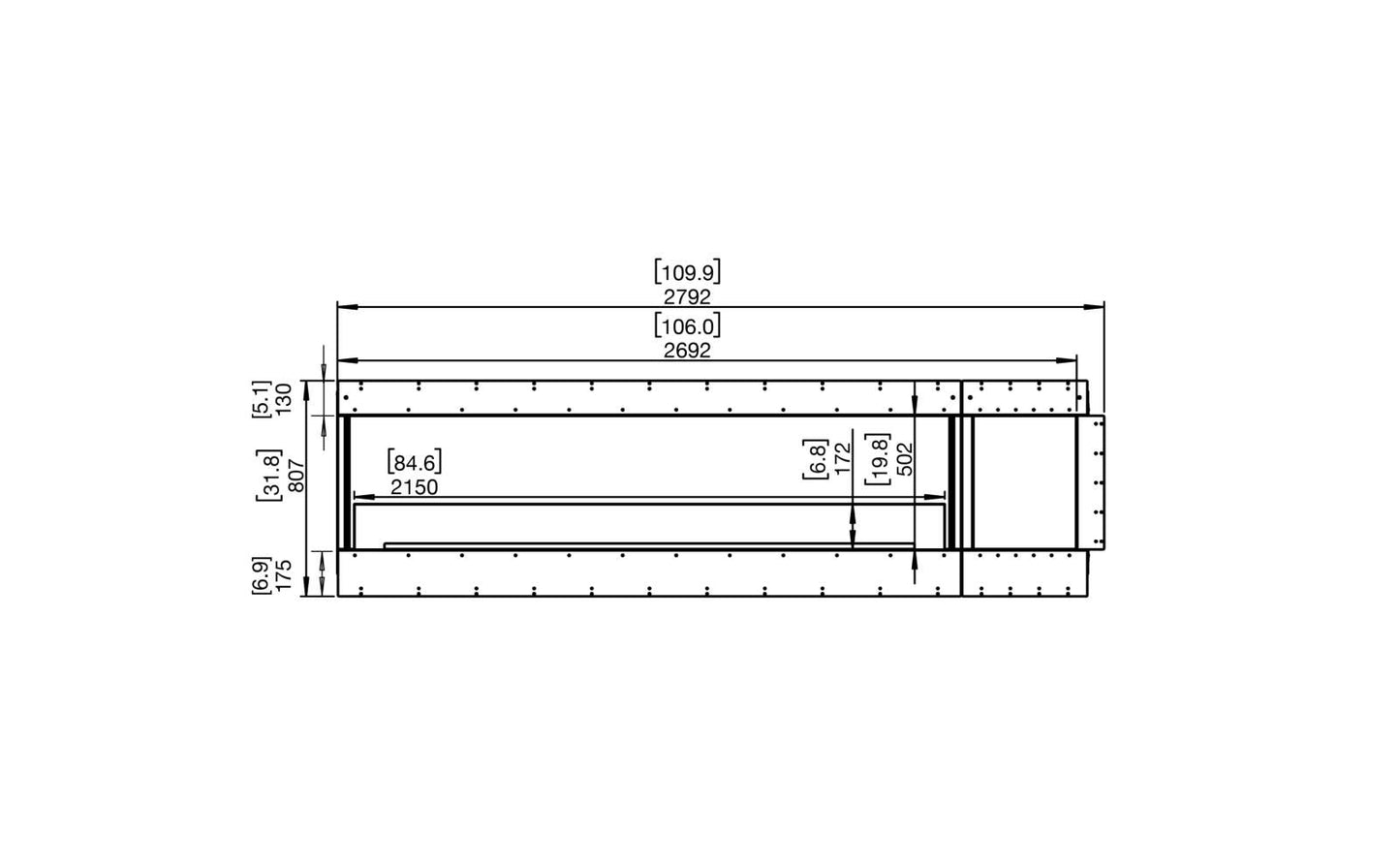EcoSmart - Flex Fireplace 104LC.BXR - Left Corner - Black