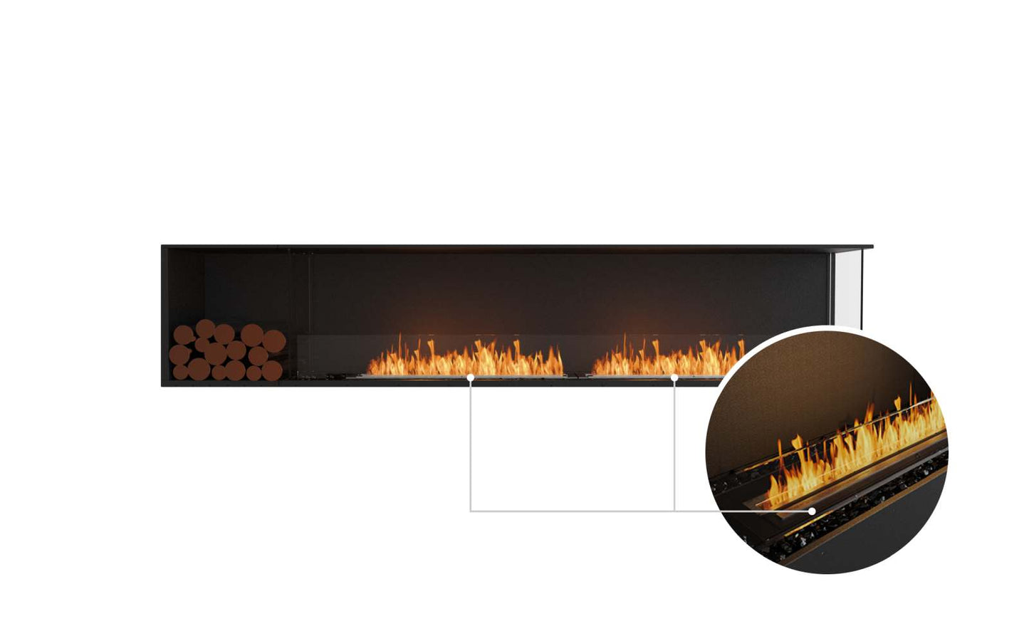 EcoSmart - Flex Fireplace 104RC.BXL - Right Corner - Black