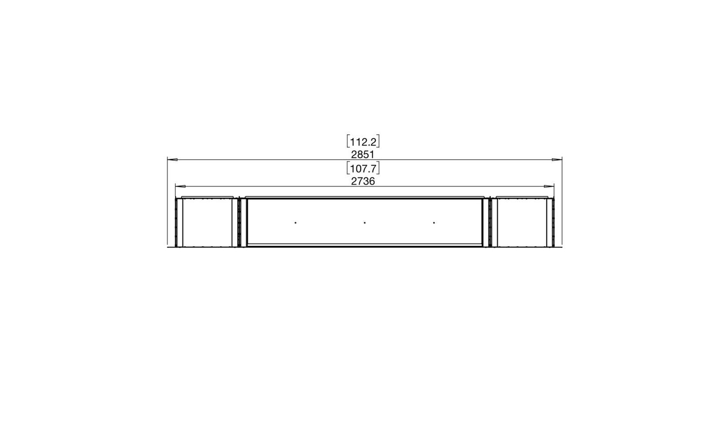 EcoSmart - Flex Fireplace 104SS.BX2 - Single Sided - Black