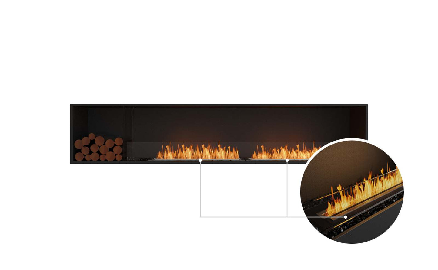 EcoSmart - Flex Fireplace 104SS.BXL - Single Sided - Black