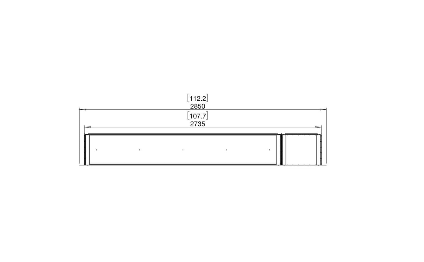 EcoSmart - Flex Fireplace 104SS.BXR - Single Sided - Black