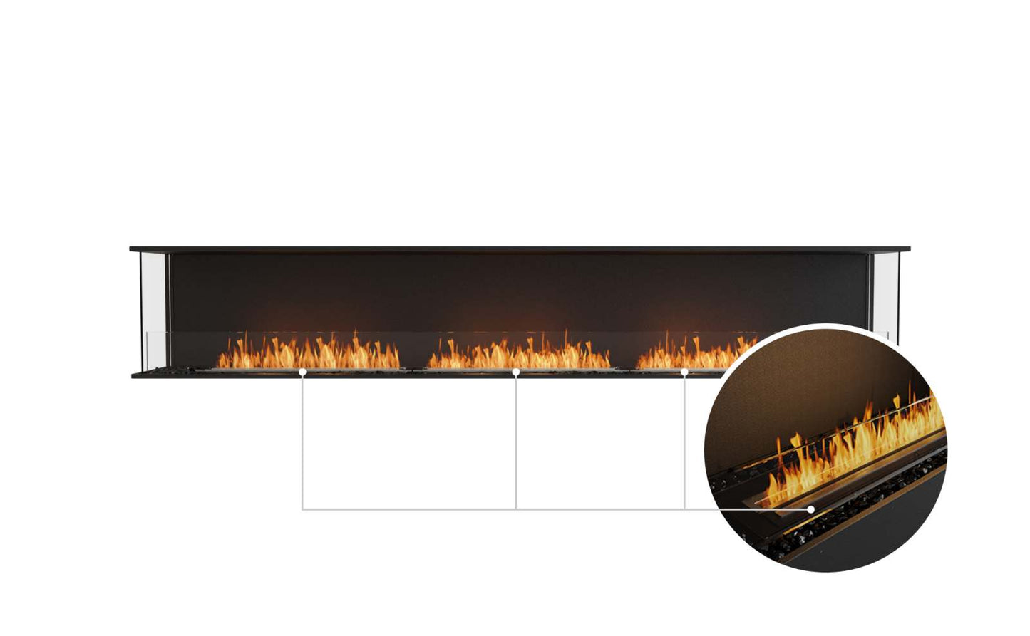 EcoSmart - Flex Fireplace 122BY - Bay - Black