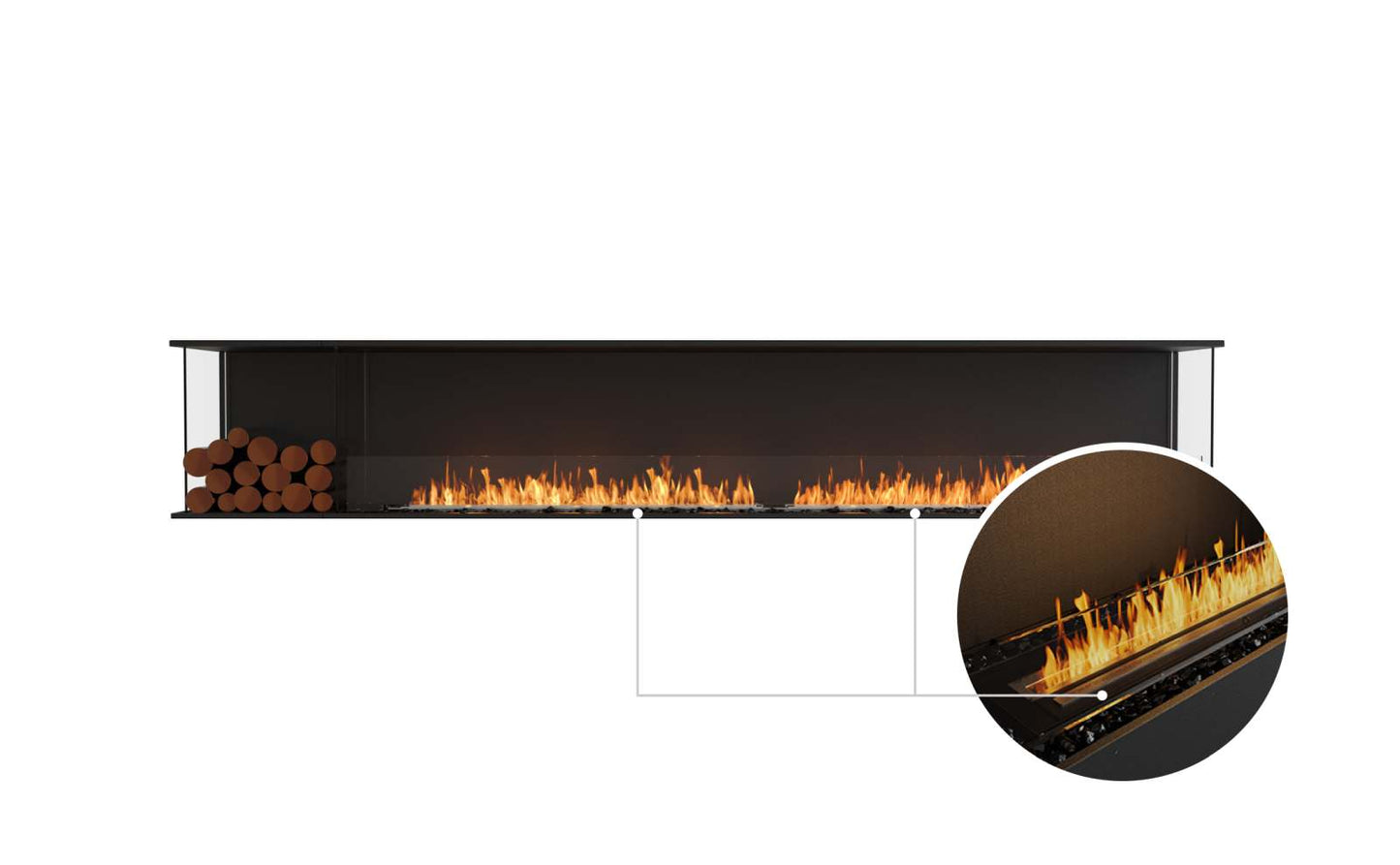 EcoSmart - Flex Fireplace 122BY.BXL - Bay - Black