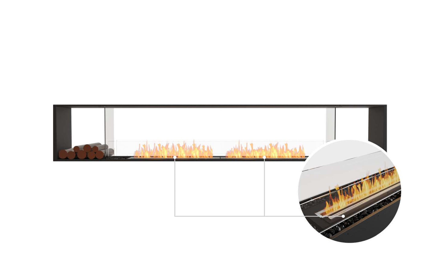 EcoSmart - Flex Fireplace 122DB.BX2 - Double Sided - Black
