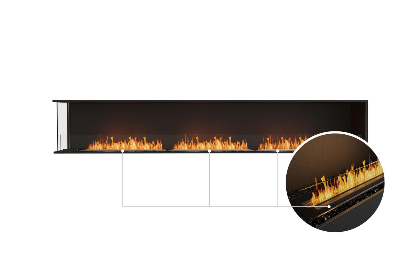 EcoSmart - Flex Fireplace 122LC - Left Corner - Black
