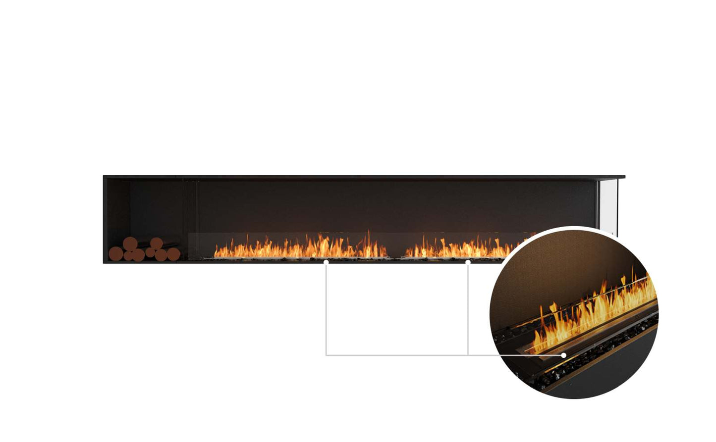 EcoSmart - Flex Fireplace 122RC.BXL - Right Corner - Black
