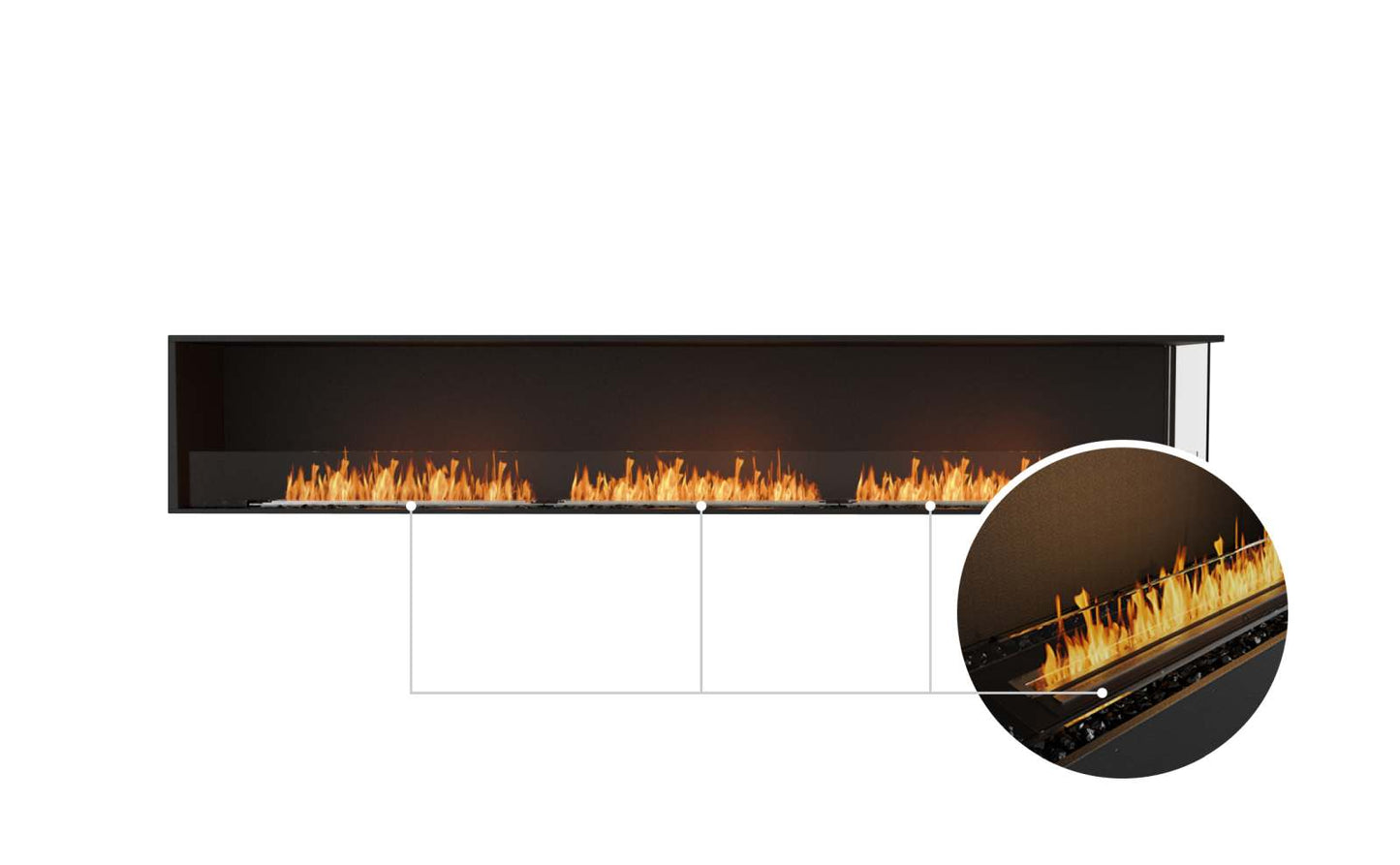 EcoSmart - Flex Fireplace 122RC - Right Corner - Black