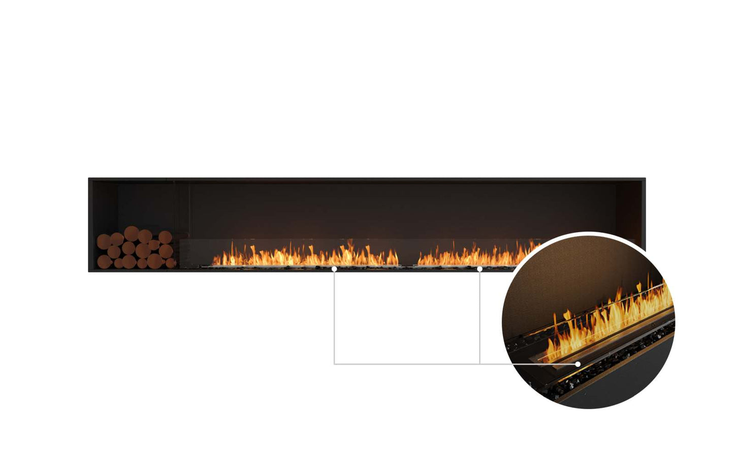 EcoSmart - Flex Fireplace 122SS.BXL - Single Sided - Black
