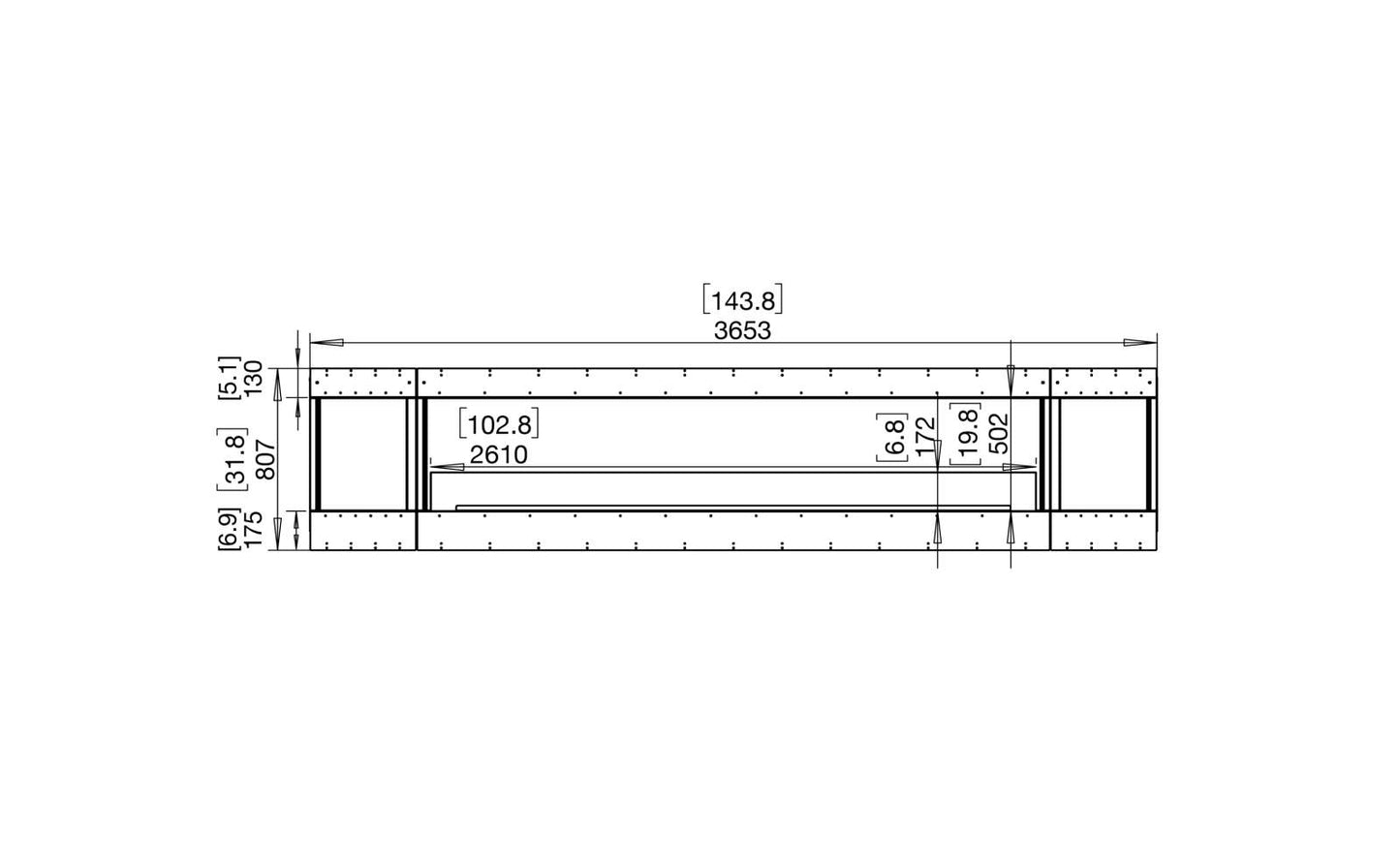 EcoSmart - Flex Fireplace 140BY.BX2 - Bay - Black