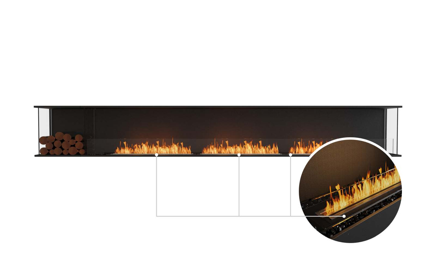 EcoSmart - Flex Fireplace 140BY.BXL - Bay - Black