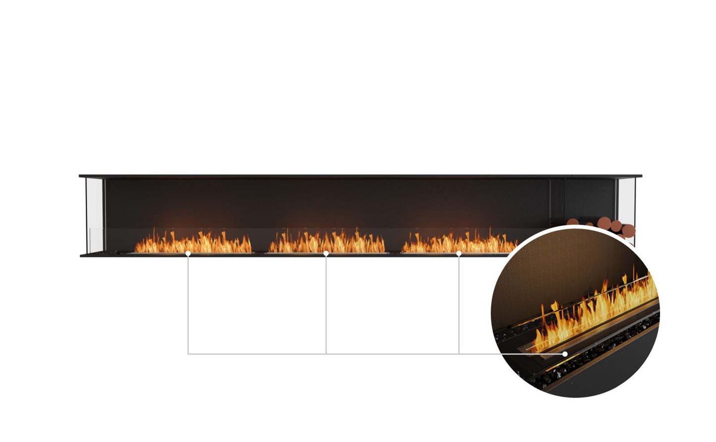 EcoSmart - Flex Fireplace 140BY.BXR - Bay - Black