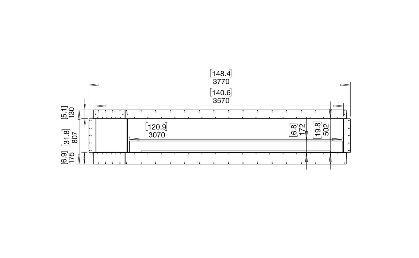 EcoSmart - Flex Fireplace 140DB.BX1 - Double Sided - Black