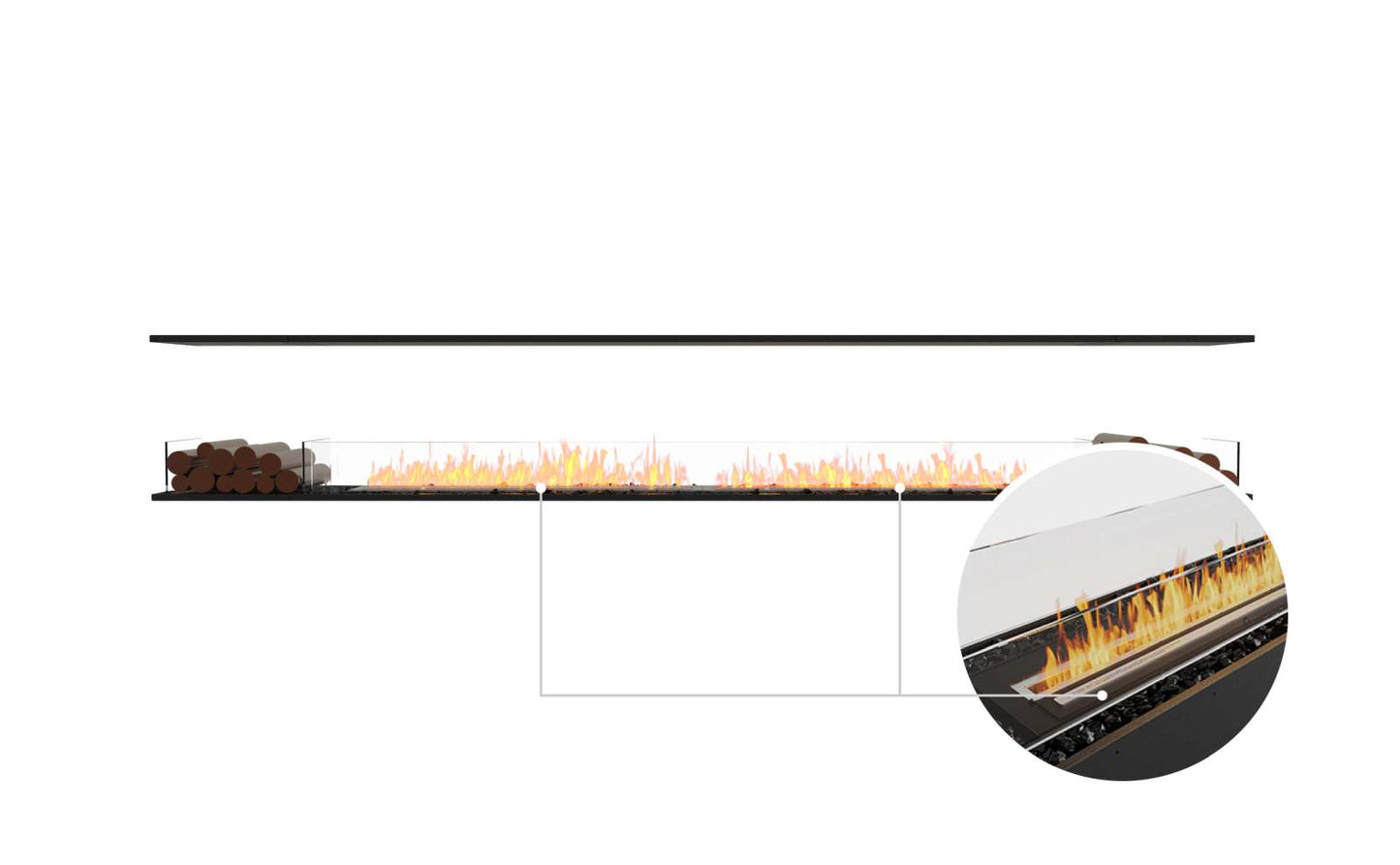 EcoSmart - Flex Fireplace 140IL.BX2 - Island - Black