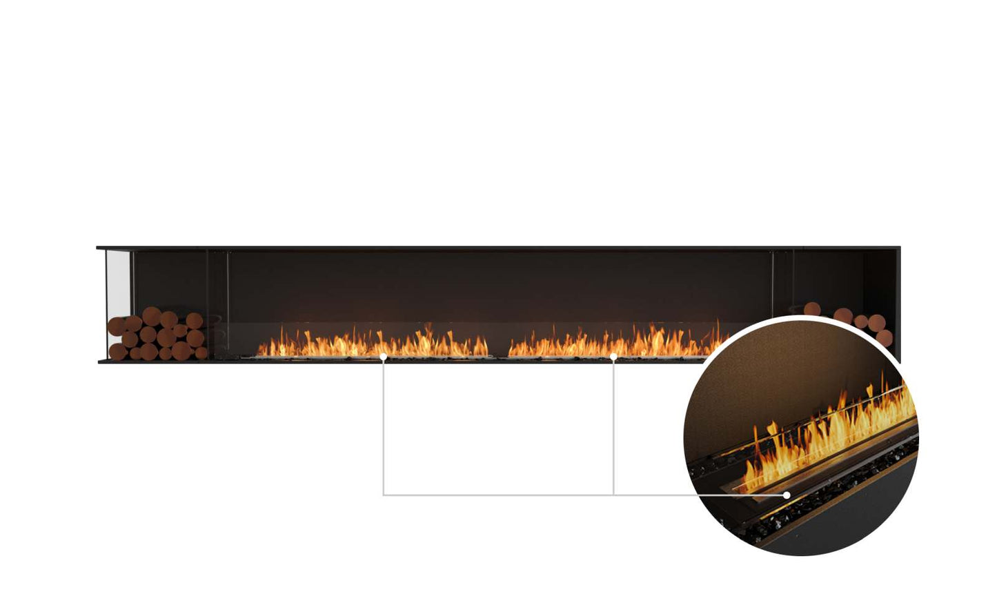 EcoSmart - Flex Fireplace 140LC.BX2 - Left Corner - Black