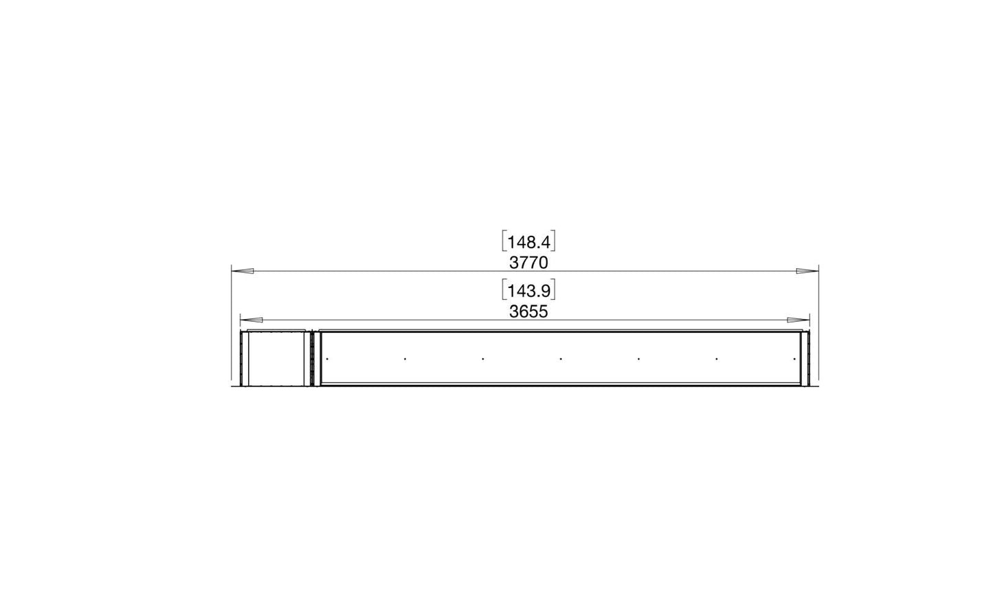 EcoSmart - Flex Fireplace 140SS.BXL - Single Sided - Black