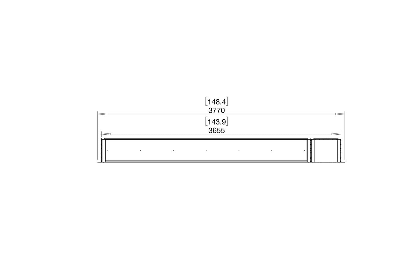 EcoSmart - Flex Fireplace 140SS.BXR - Single Sided - Black