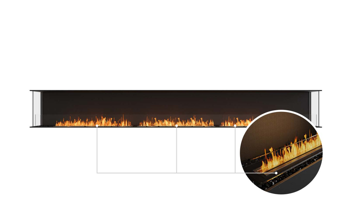 EcoSmart - Flex Fireplace 158BY - Bay - Black