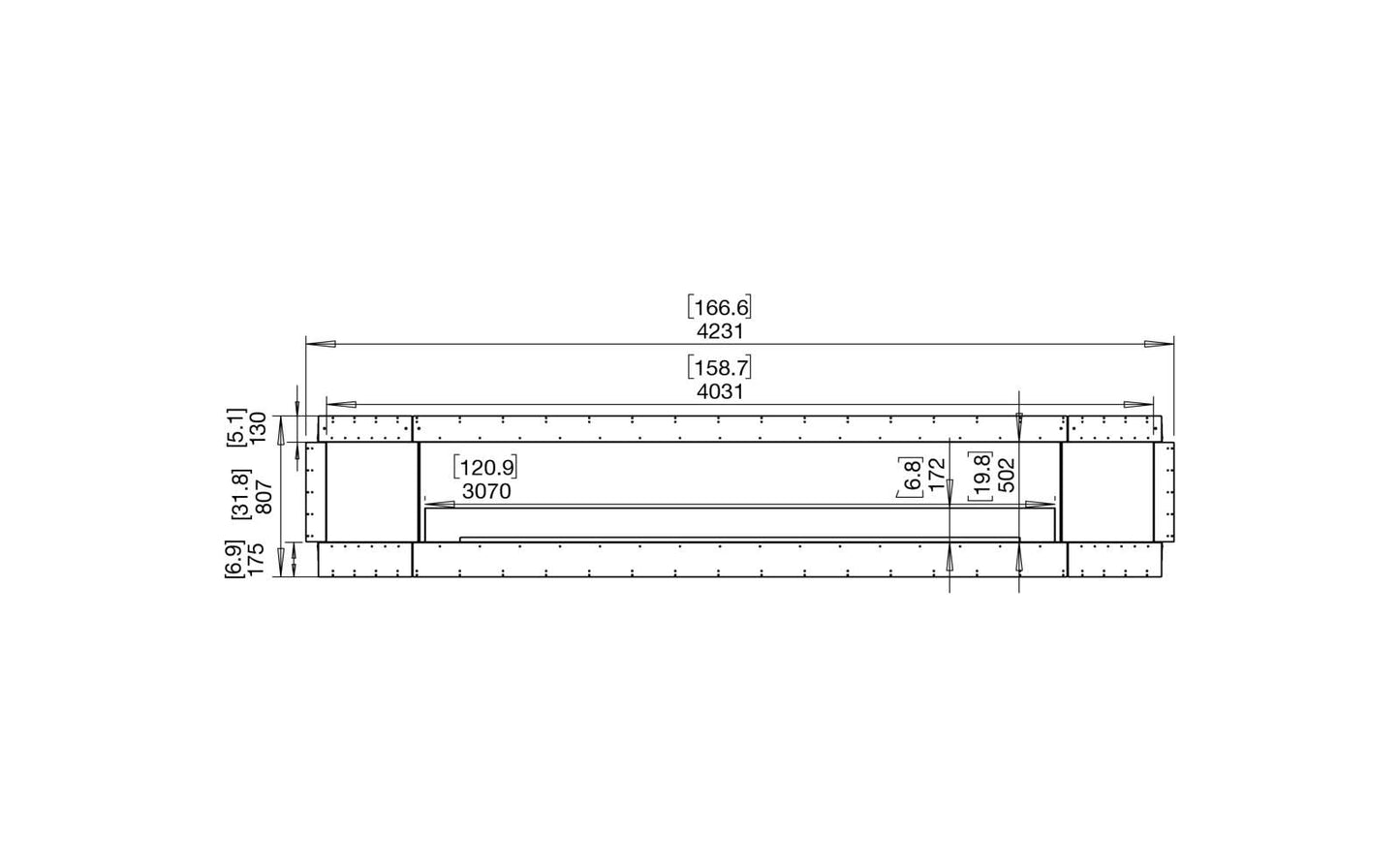 EcoSmart - Flex Fireplace 158DB.BX2 - Double Sided - Black