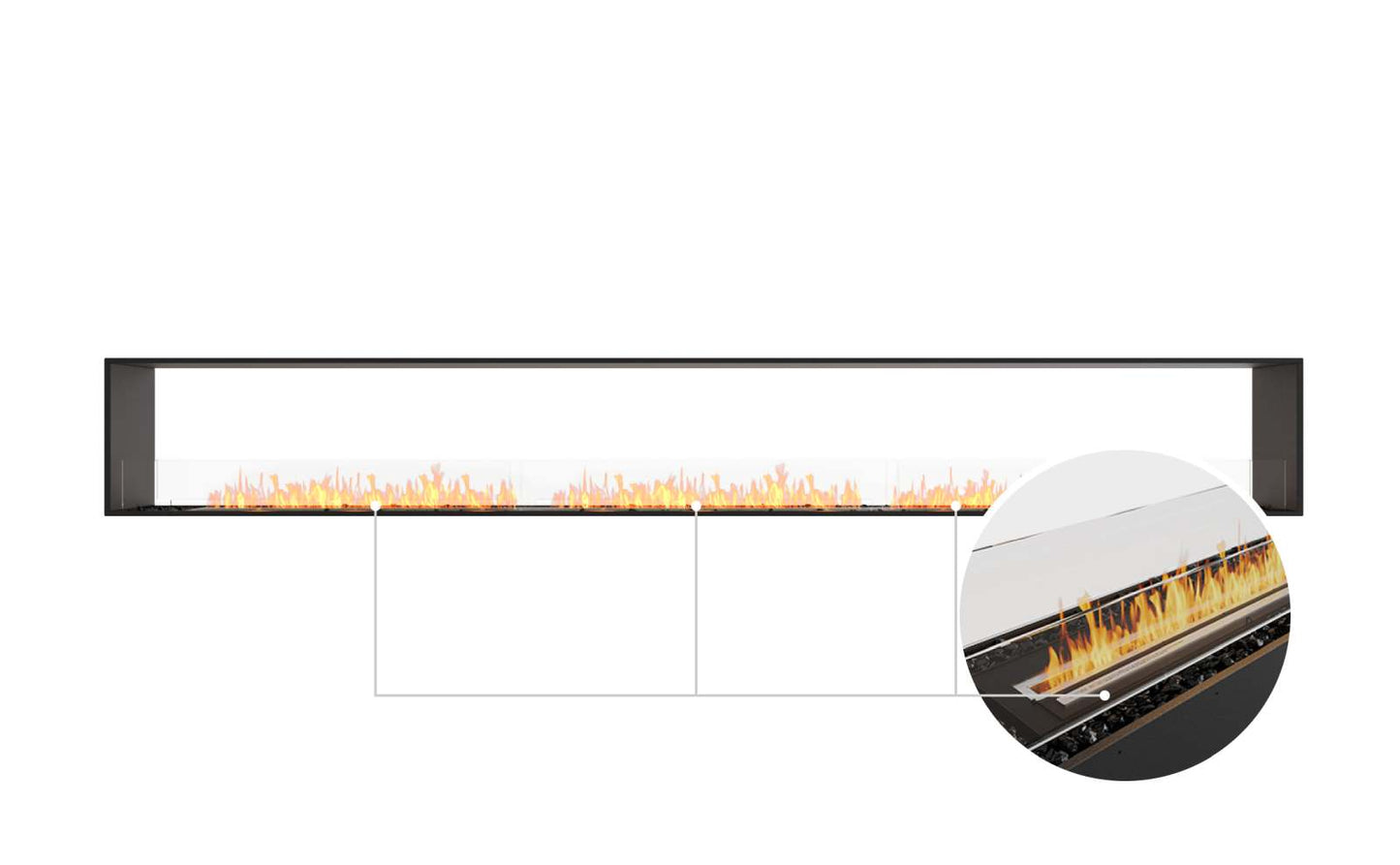 EcoSmart - Flex Fireplace 158DB - Double Sided - Black